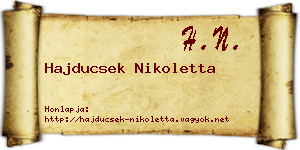 Hajducsek Nikoletta névjegykártya