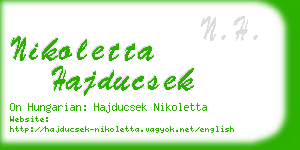 nikoletta hajducsek business card